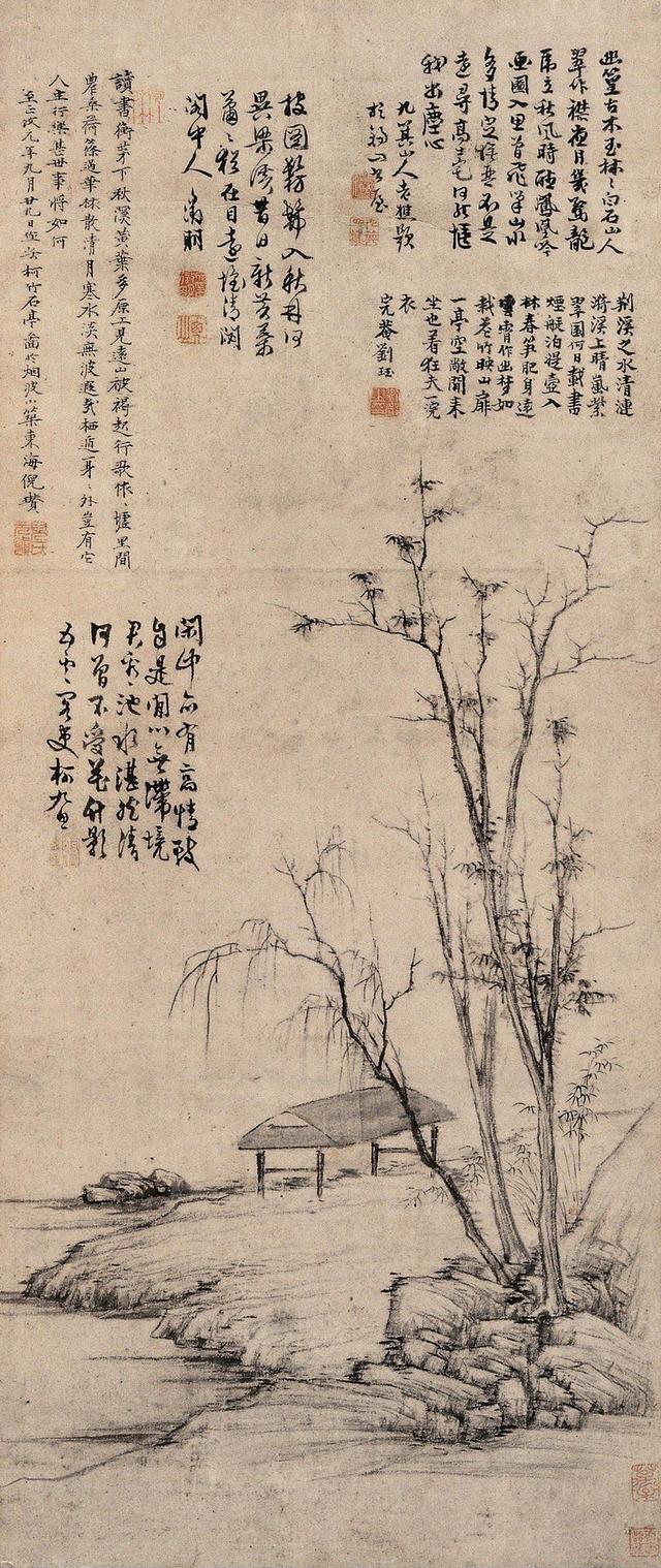 元末明初山水画大师倪瓒代表作品欣赏