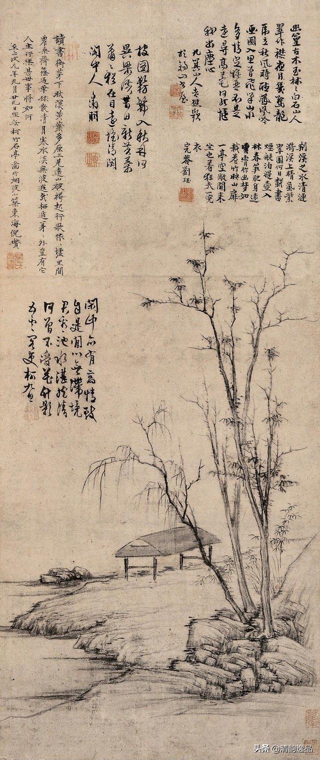 元末明初山水画大师倪瓒代表作品欣赏