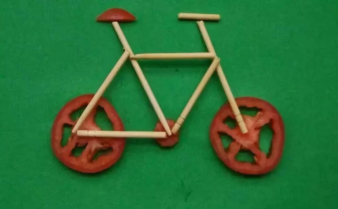 创作发明|教你用西红柿制作儿童创意手工自行车详细图解