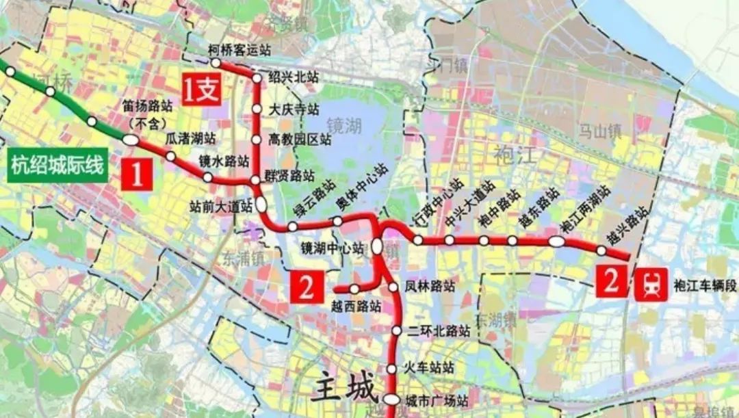 预计2019年6月,绍兴地铁2号线(一期)各大站点即将开工,其中【袍江