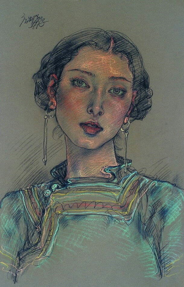 川美院长庞茂琨人体素描作品中那些美丽的女孩