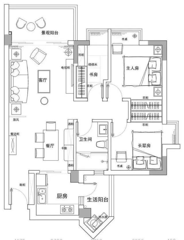 89㎡的北欧风,温馨又优雅的卡座餐厅,飘窗两