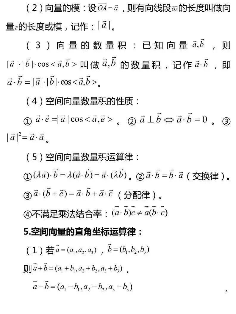 考点解析 高中数学空间向量运算的方法