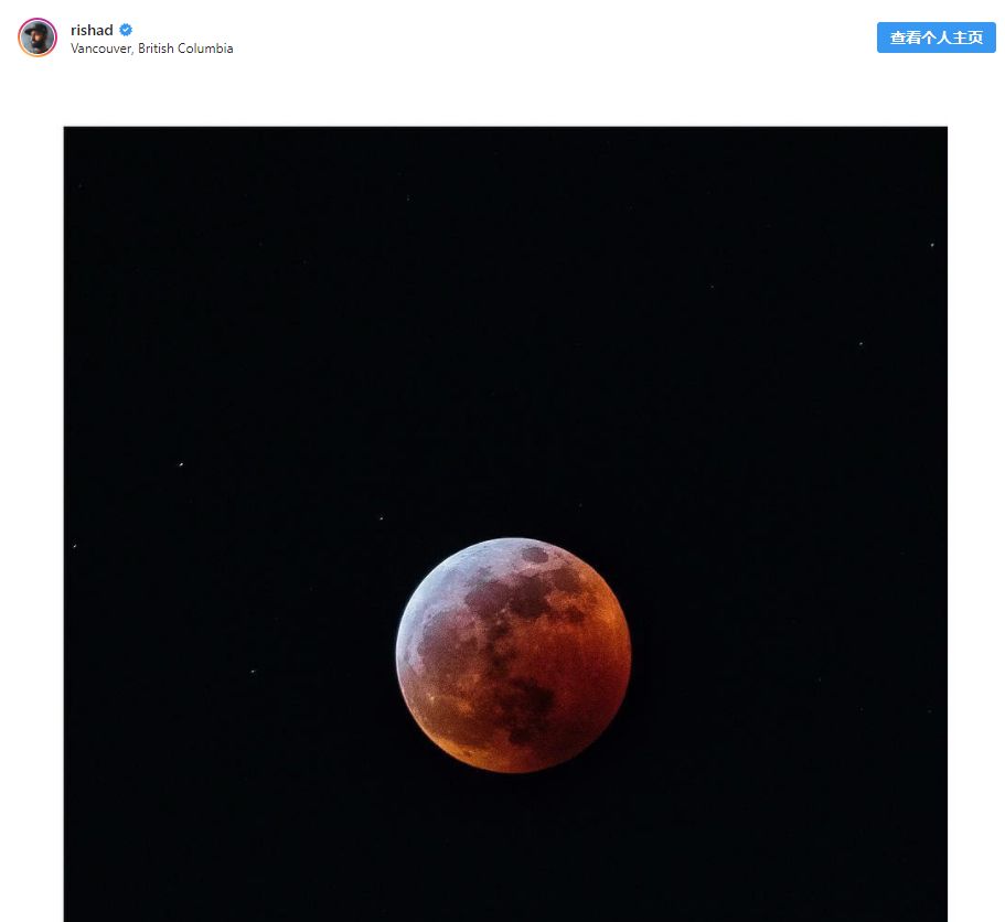 在instagram上,不乏一些拍摄红月亮的好作品,一起来看看吧