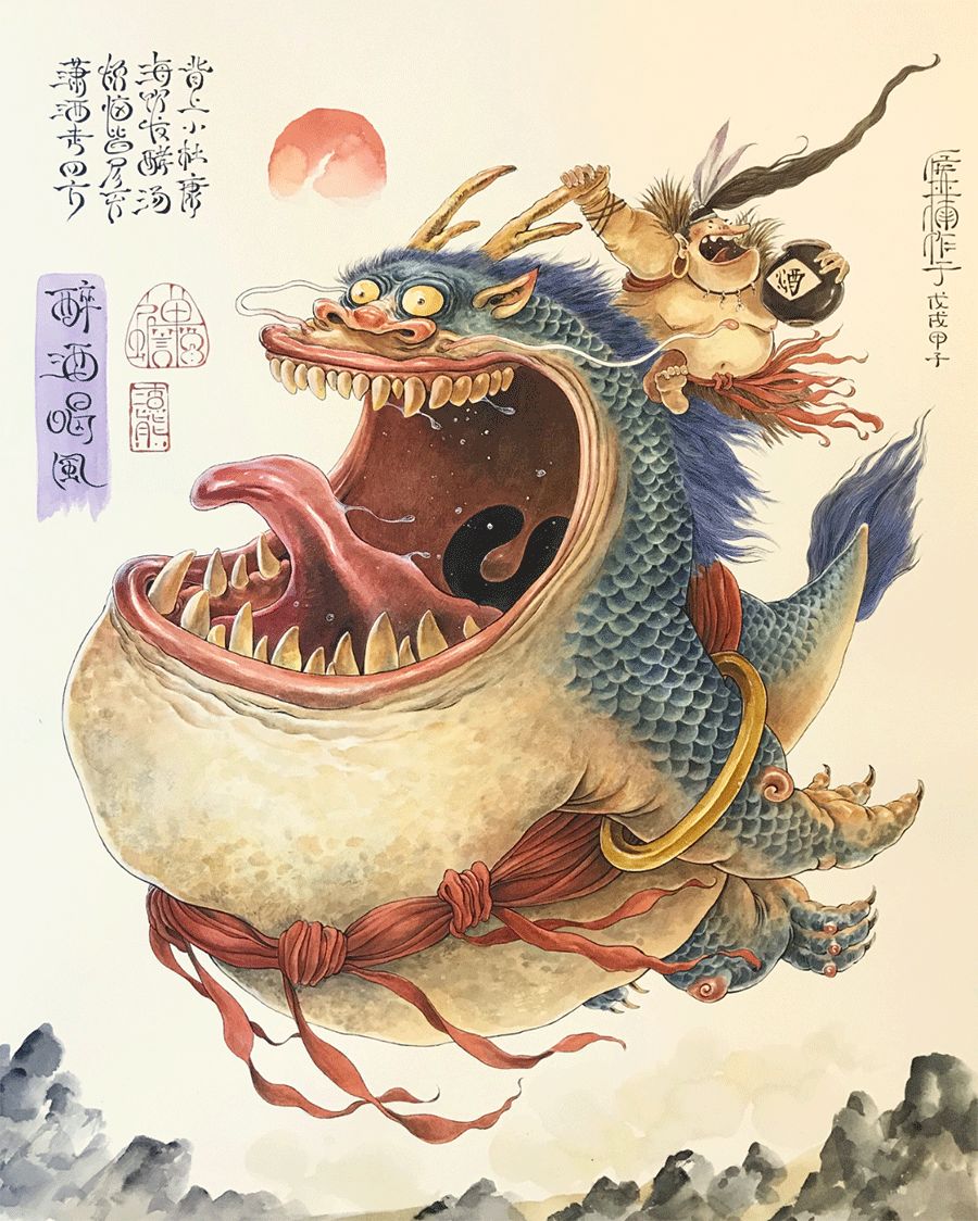 艺术欣赏浮世绘风格插画作品