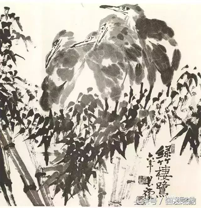 李苦禅作品 世事清白图 先师白石翁曾画"三世清白图",余亦拟之.