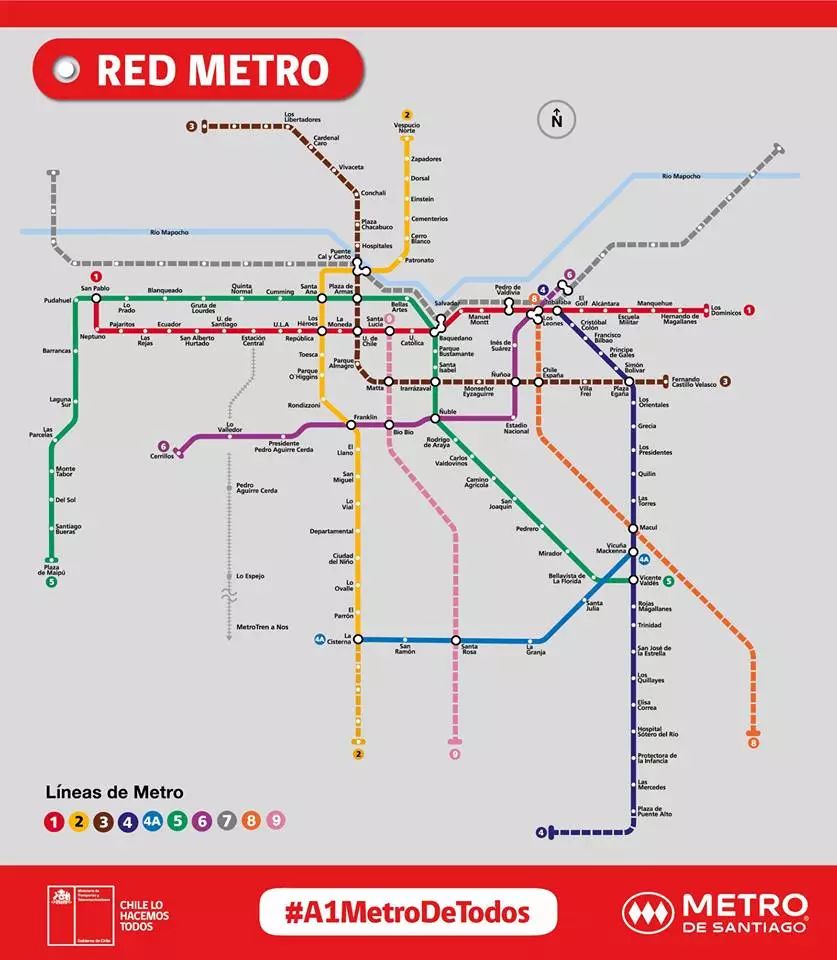 圣地亚哥地铁3号线已正式开通,未来还将开通7,8,9号地铁线路