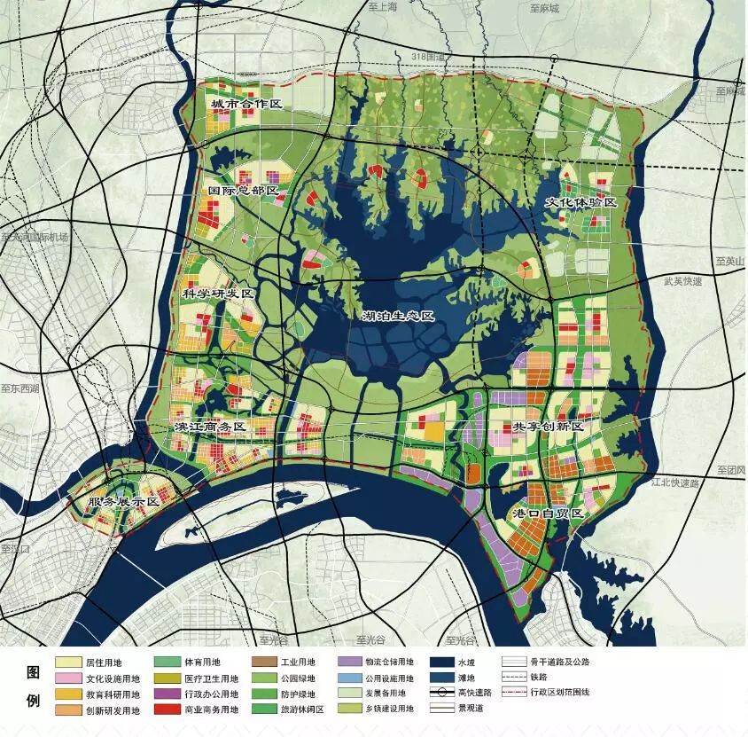 长江新城总体规划示意图