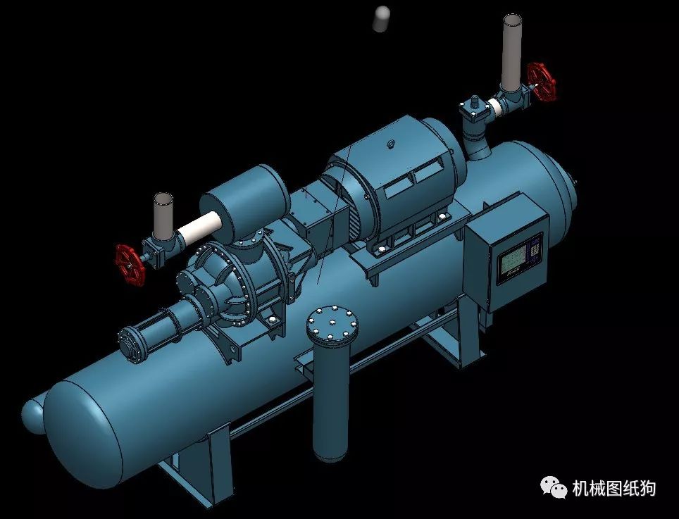 【工程机械】250 hp螺杆式压缩机外观模型3d图纸 solidworks设计 附