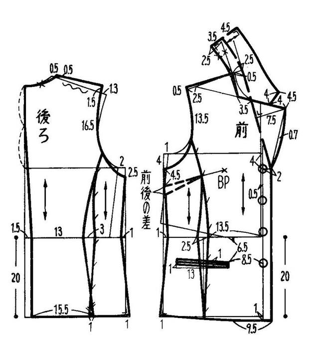 男女上装的服装推板实例_制图