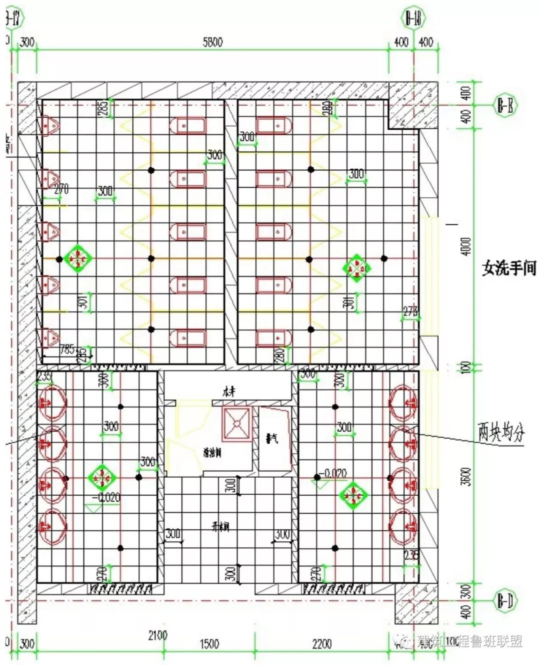 4 一中心 地漏在地板砖中心.墙的排砖图和安装的电器不能各行其道.