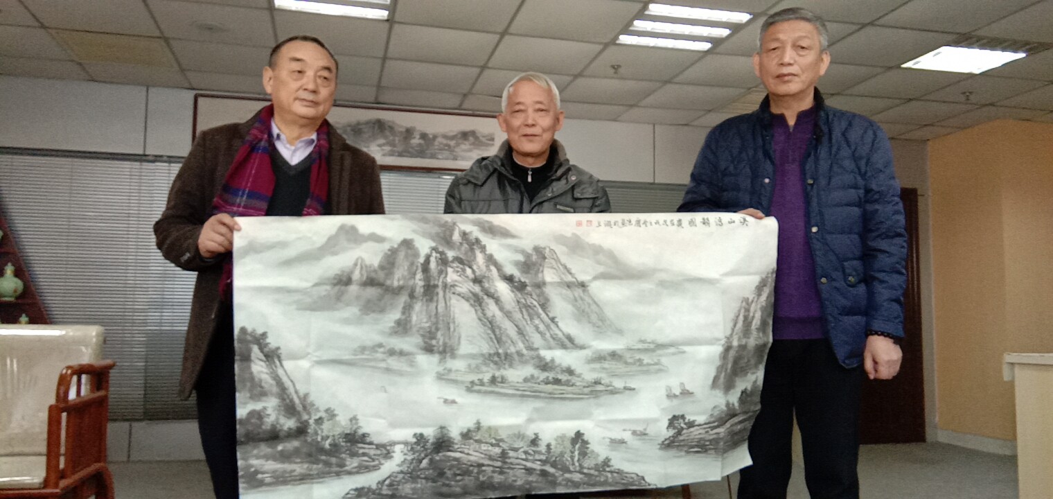 安徽著名人物画家宋雪峰老师现场创作国画与安徽省硬笔书法家协会副