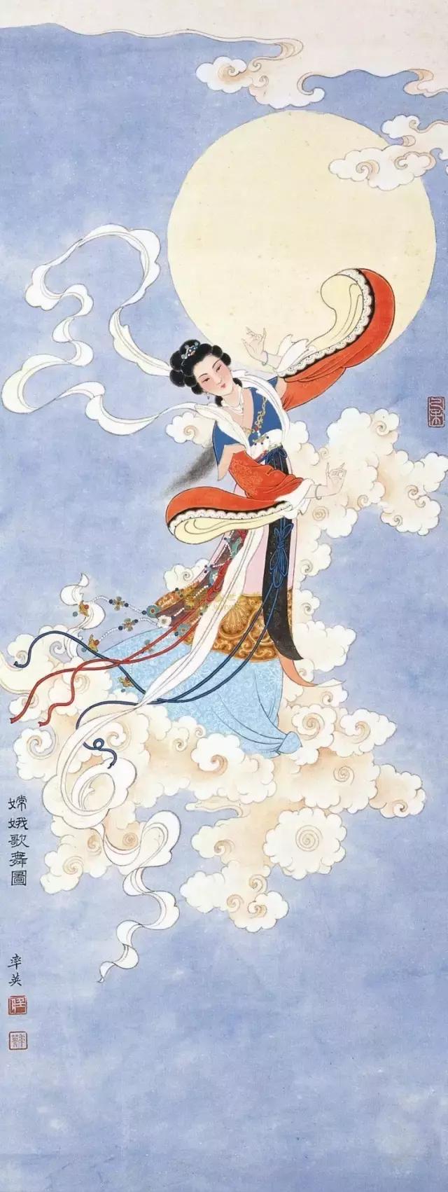 任率英先后画过4幅《嫦娥奔月》.