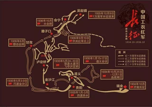 从1934年10月16日自铜锣湾出发,至1935年10月21日到达陕北吴起镇的