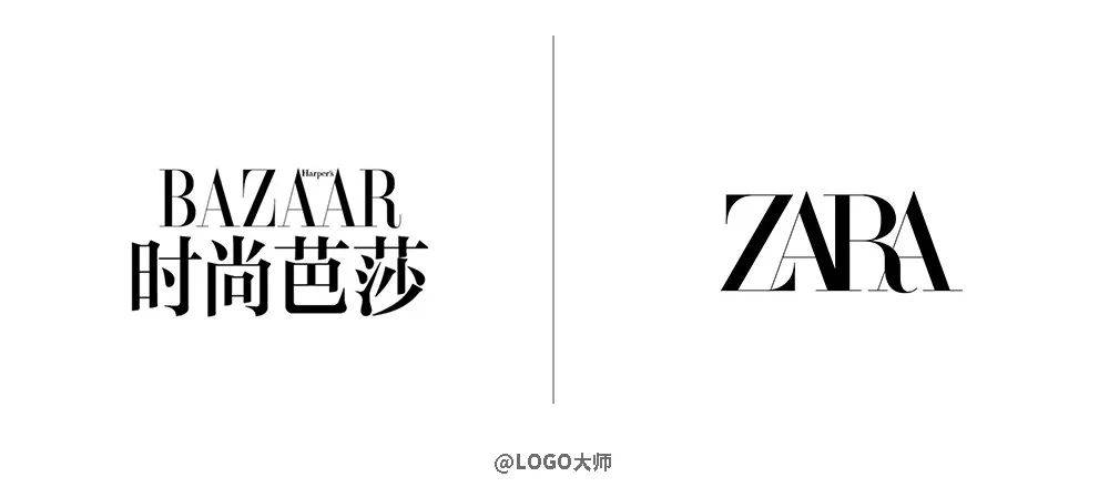 时尚芭莎的logo相对较为高挑细长同样是衬线字体时尚芭莎的logo,莫名