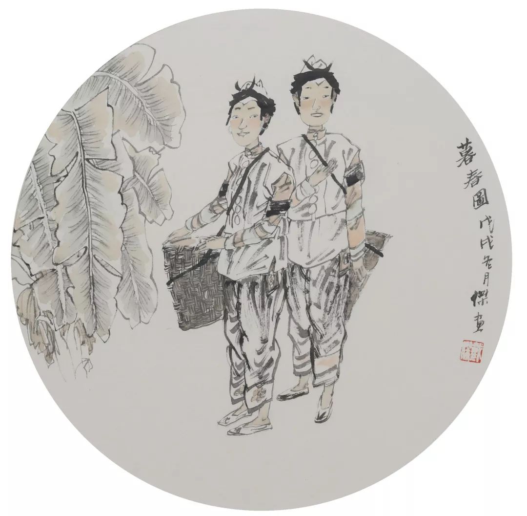 戴杰《暮春图 40*40cm 2018年虎勇《春晴 60*60cm 2016年廉晓东