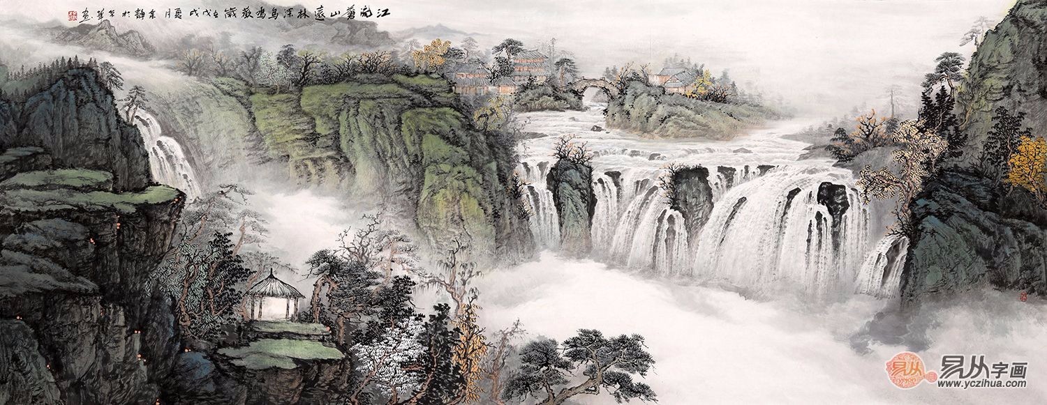 书房挂画精选山水画,国画山水画高文化品位