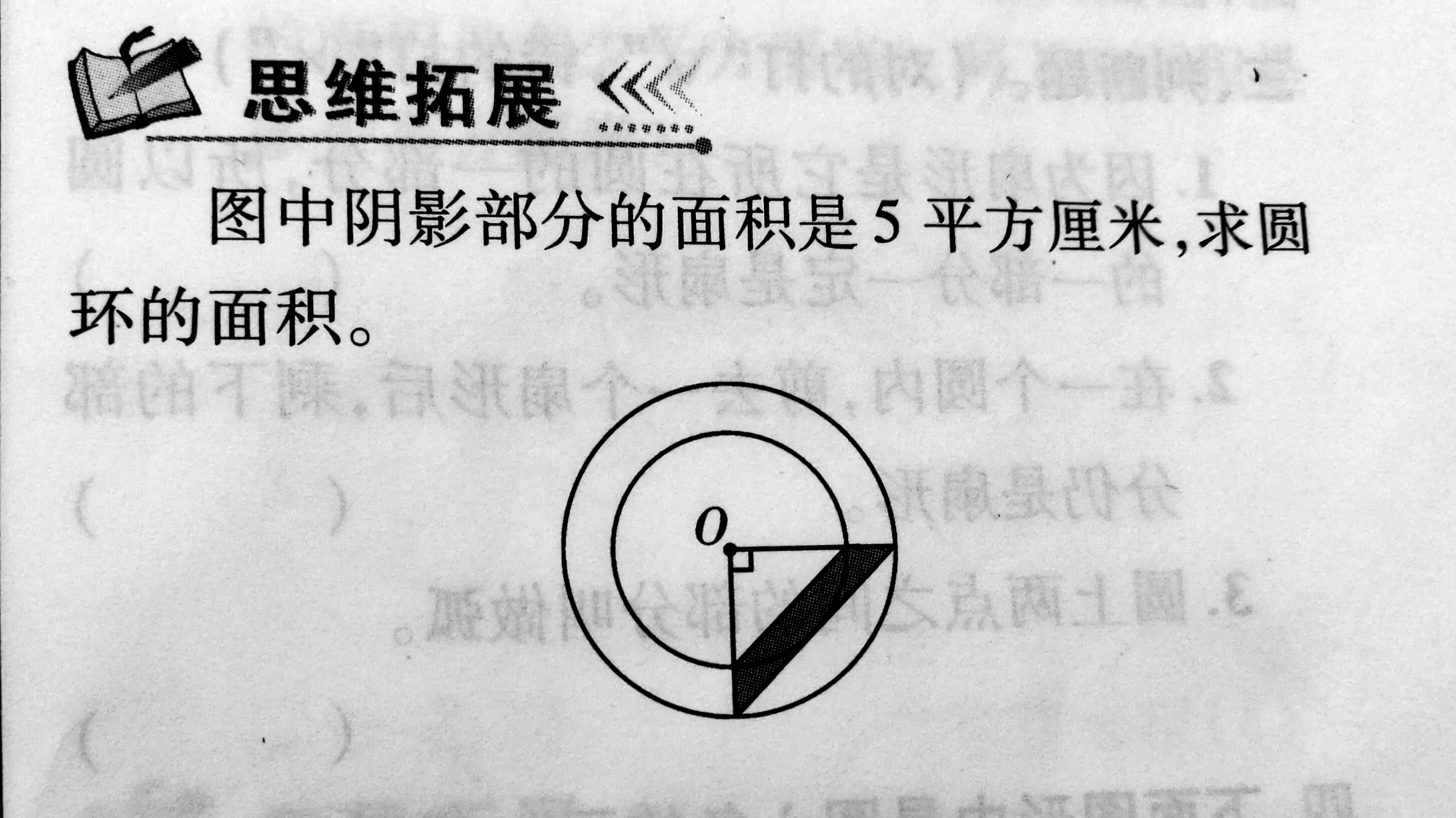 六年级数学 思维拓展题 巧算圆环面积 公式在手 解题不愁 暗影