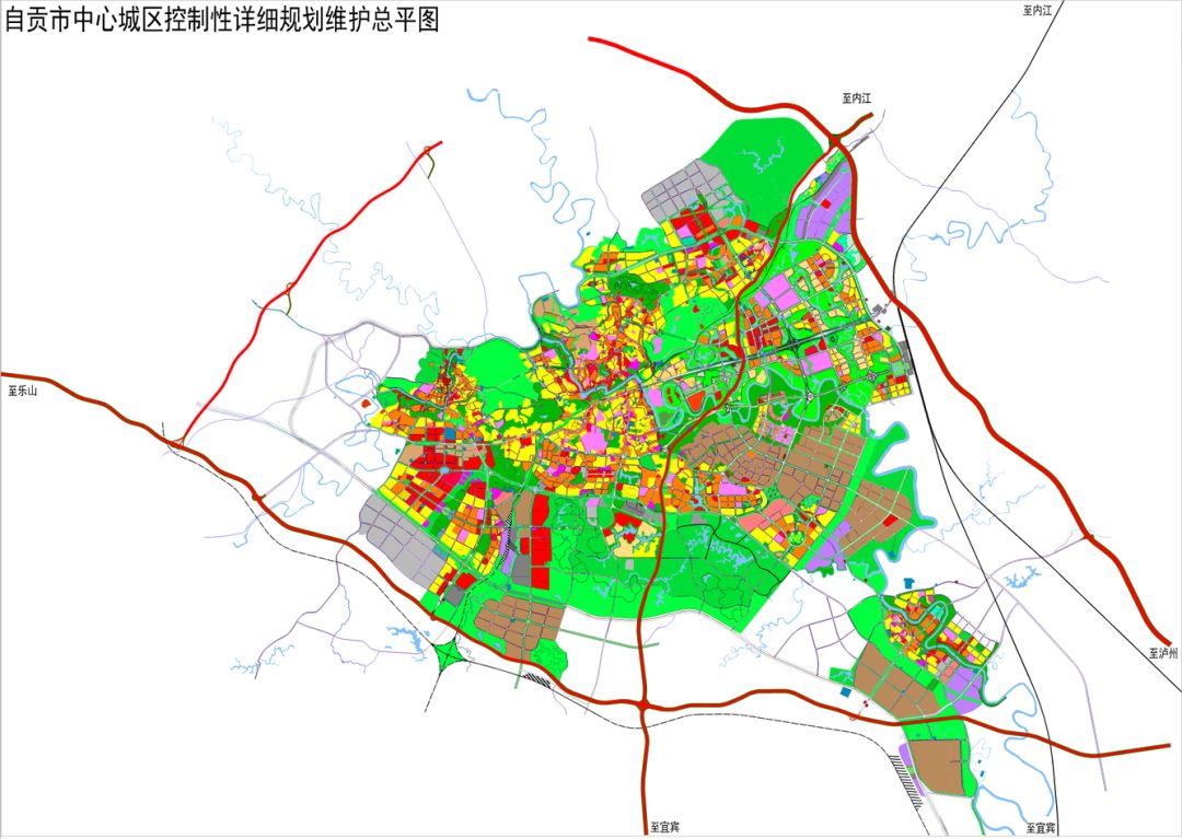 二是大山铺组团中e-21地块,由居住用地调整为 公园绿地 三是贡舒片区