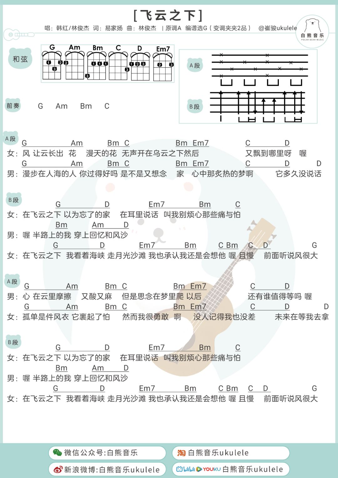 《飞云之下》简谱_飞云之下简谱