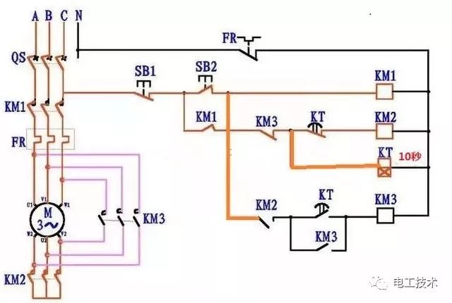 看不懂电动机星三角降压启动电路图?几张
