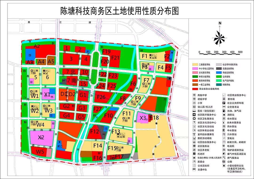 ◤陈塘科技商务区土地使用性质分布图