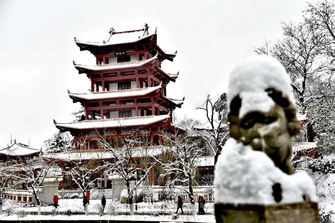 沙市中山公园卷雪楼春节期间开门迎客