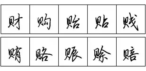 练字| 每天学点行书技法25:见字旁和贝字旁