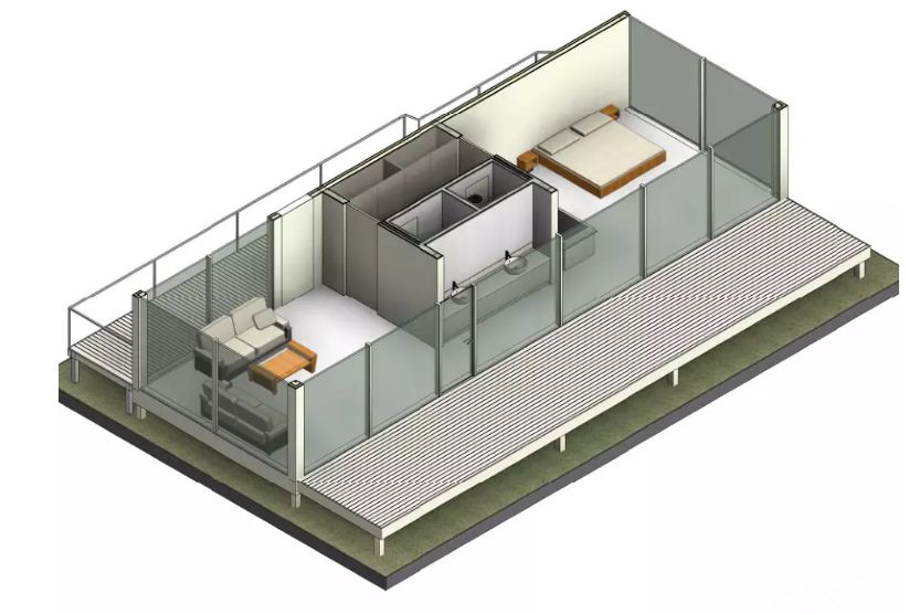 模块化建筑3d设计图