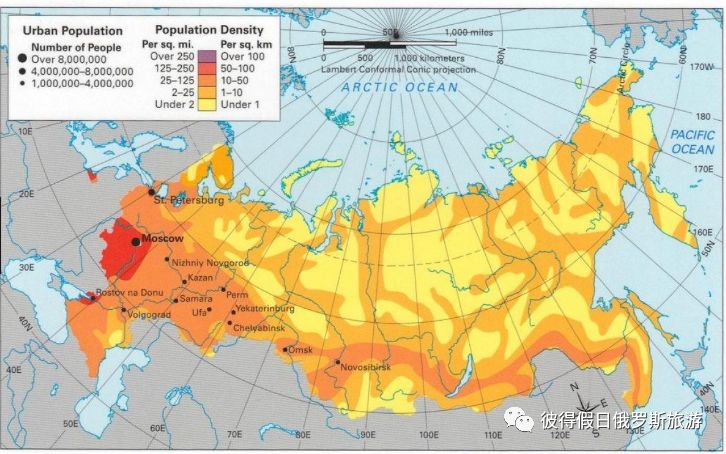 俄罗斯的人口主要分布在_俄罗斯人口分布地图(2)