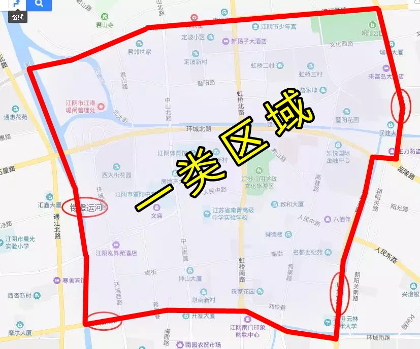 环城东路,朝阳路,澄江西路,锡澄运河所构成的环形以外,澄江街道