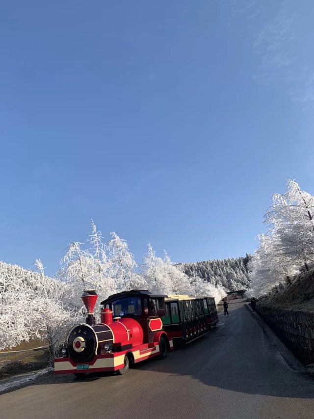 蓝天白云下的仙女山雪景图,竟美得像精修过一样!