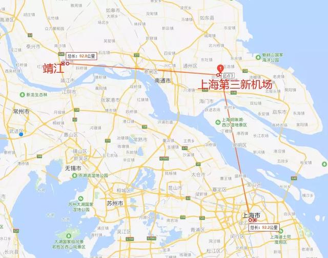 北沿江高铁效应初显上海第三机场或将建在上海与靖江之间