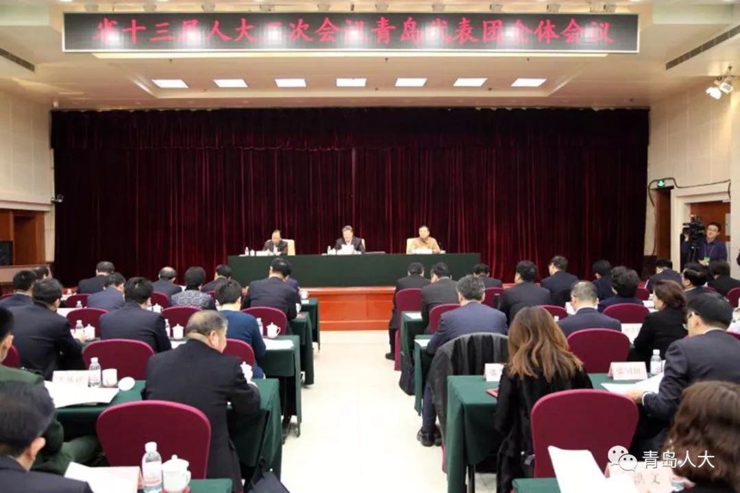 省十三届人大二次会议青岛代表团举行全体会议