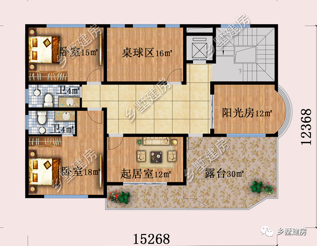 农村15x12米三层小别墅,优雅洋气,是给家人最好的礼物