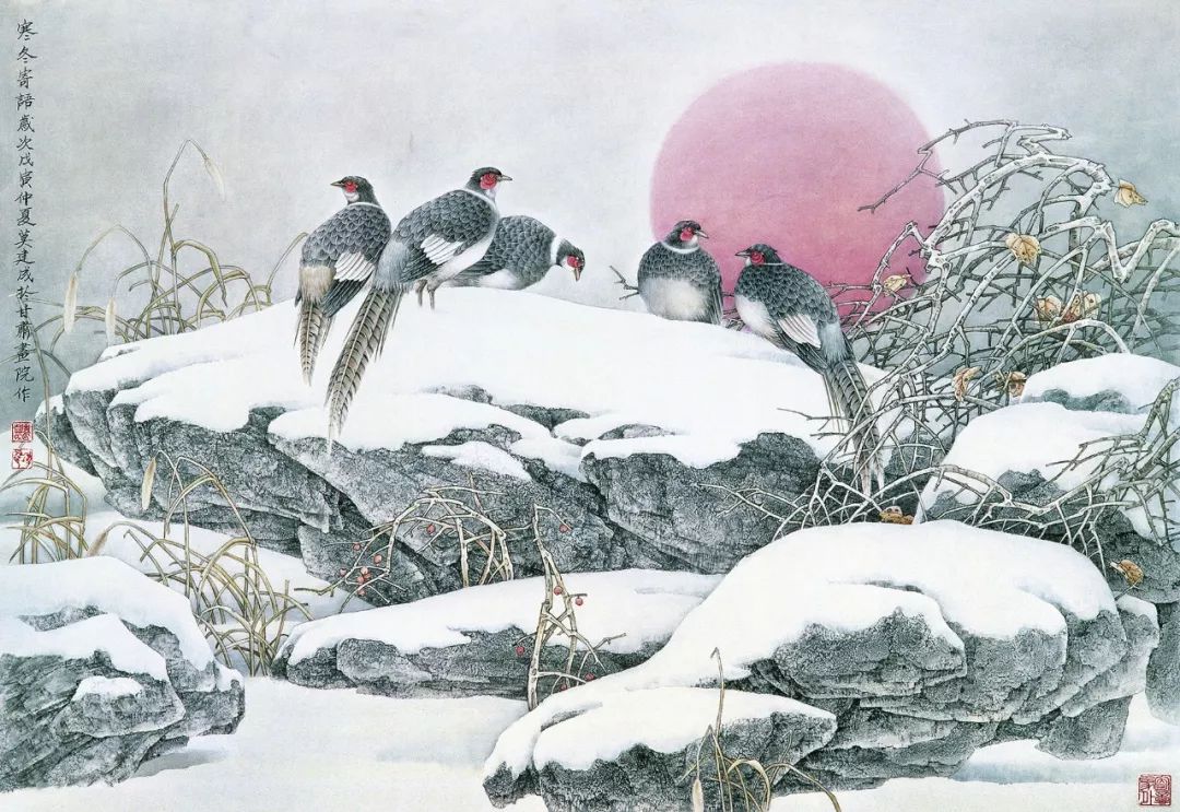 当代中国工笔花鸟画名家莫建成作品欣赏