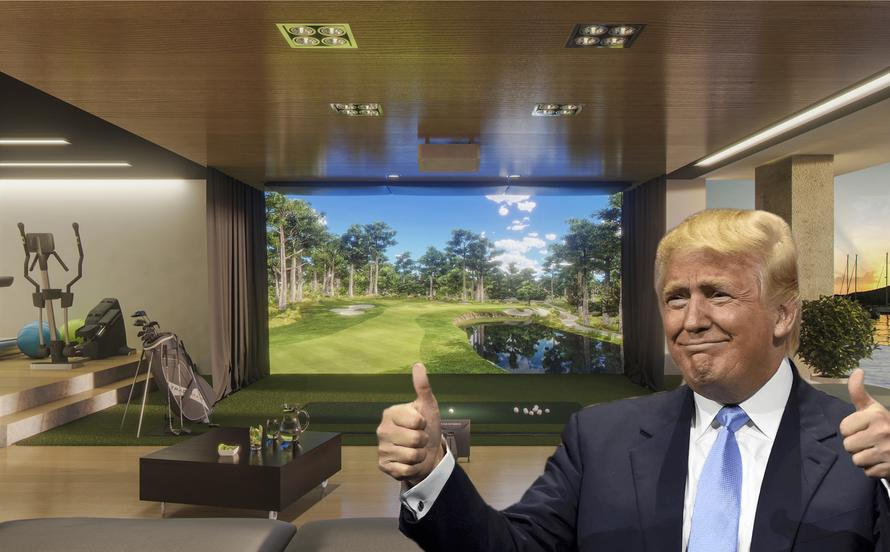 自掏腰包5萬美元！特朗普給白宮安排上了室內高爾夫模擬器 未分類 第1張