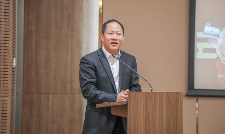 团拜会上,四航局总经理李惠明通报了公司2018年生产经营情况并分析了