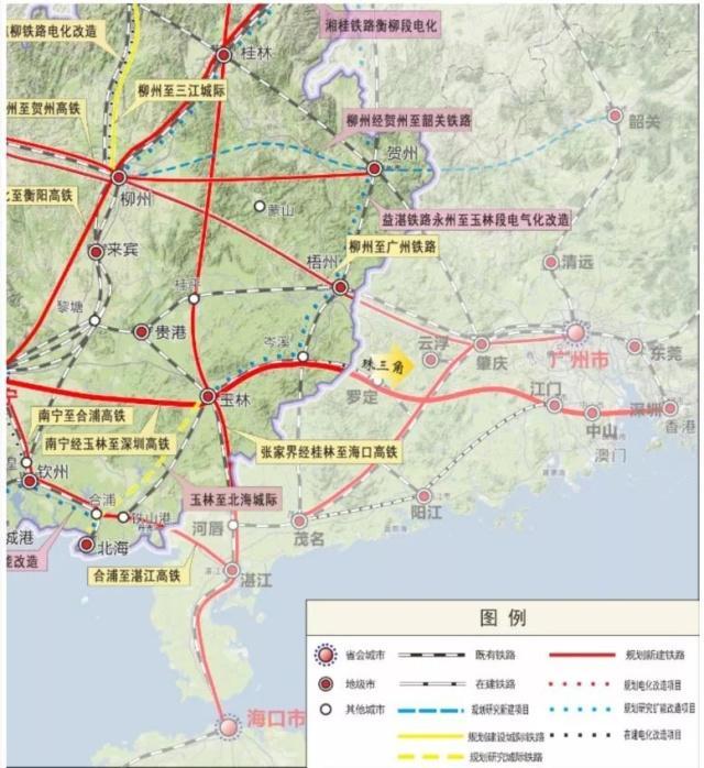 南宁经玉林至深圳高铁线路,北海合湛高铁跨省联通线路规划图片