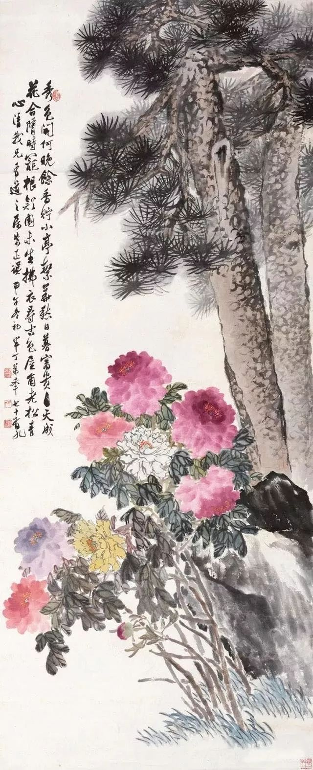 国色天香|陈半丁国画牡丹作品欣赏_张大千