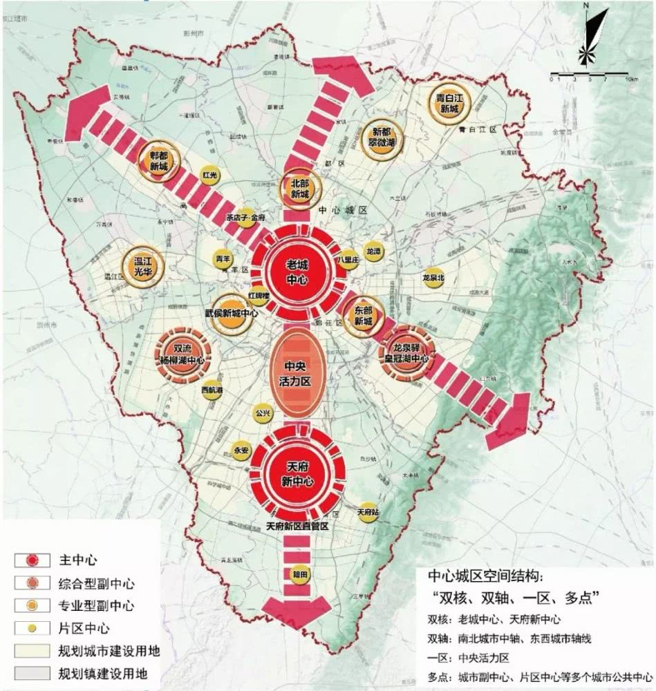 尤其是在2016-2035年总体规划中,成都整体城市格局由"两山夹一城"变成