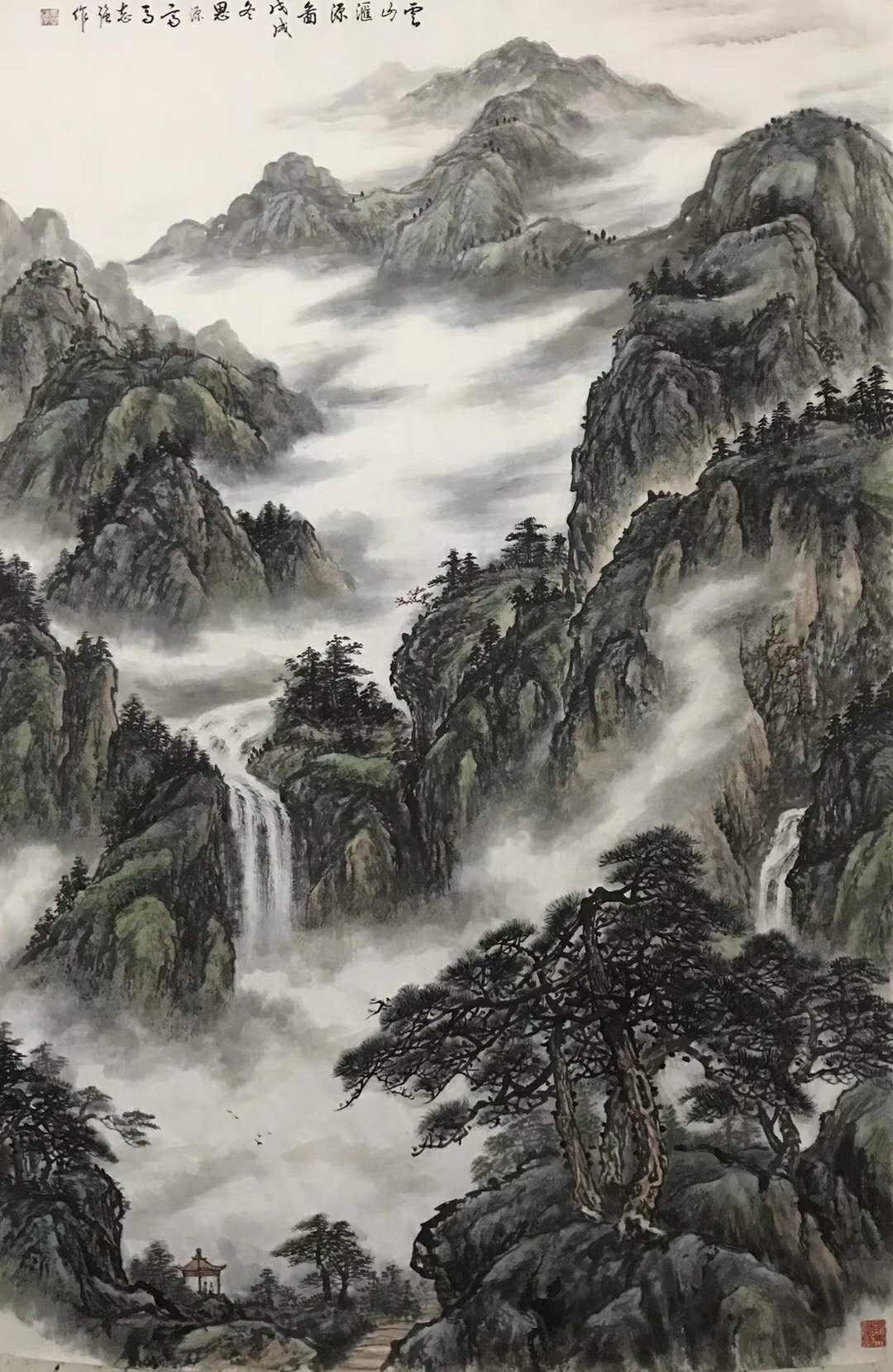 艺惠藏·马志强——国礼山水画著名国画大家马流洲的学生