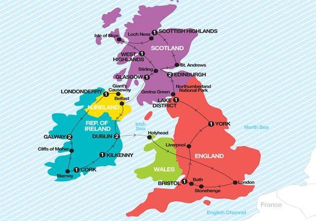 首先英国是四个地方组成的,英格兰,苏格兰,威尔士,北爱尔兰.