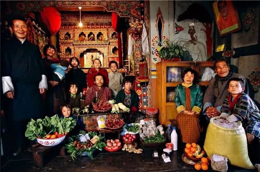 不丹shingkhey村家庭