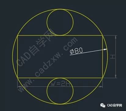 1,任意绘制一个长方形,长是宽两倍即可;2,三点画圆;3,两点画圆;注:两