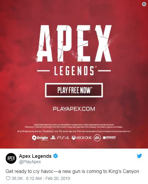 《APEX英雄》明日公布重磅資訊 新武器新賽季將來臨 遊戲 第3張