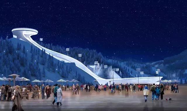 跳台滑雪场融入了中国元素"如意",即为"雪如意".
