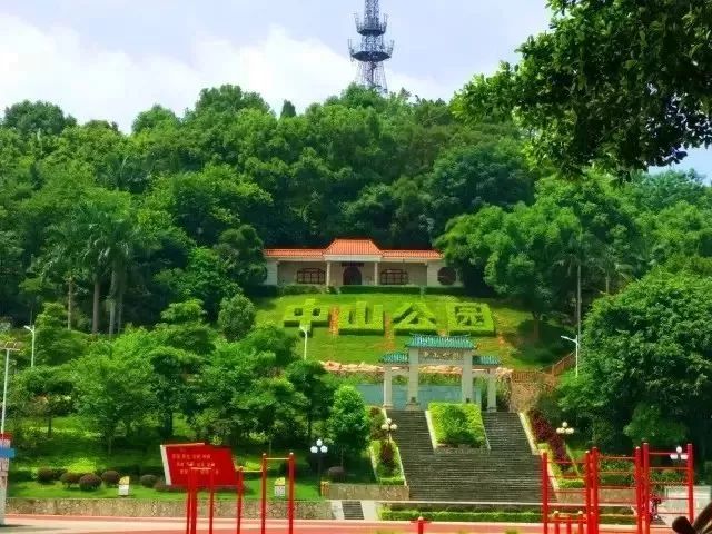 县城中心风景宜人的中山公园已成为市民休闲的首选地.