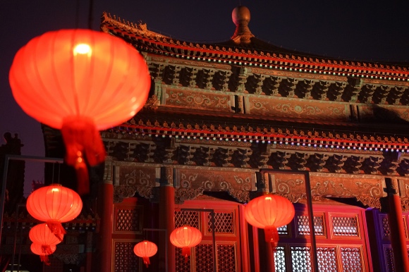 图片来源:视觉中国  故宫的"网红"藏品《清明上河图》在"灯会"中