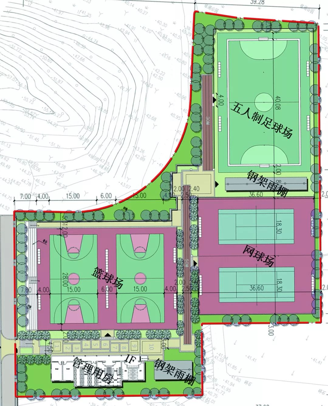 户外运动场地总平面图